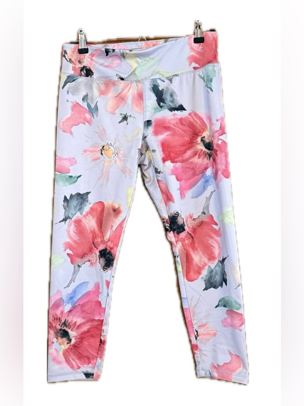 Women’s Floral Active Leggings - Pink Watercolor Print